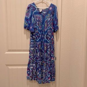 Saybury Women’s Oversized Size M Boho Tribal Print Butterfly Sleeves Peplum Hem